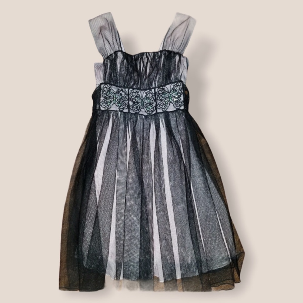 Sequin Hearts Butterfly Tulle Dress Sz 8